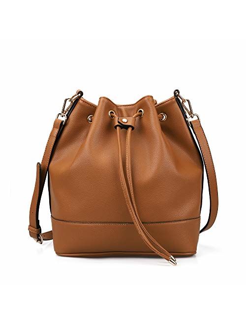 AFKOMST Drawstring Bucket Bag for Women Large Crossbody Purse and Shoulder Bag Tote Handbags