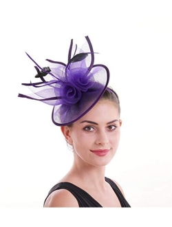 Lucky Leaf Women Girl Fascinators Hair Clip Hairpin Hat Feather Cocktail Wedding Tea Party Hat