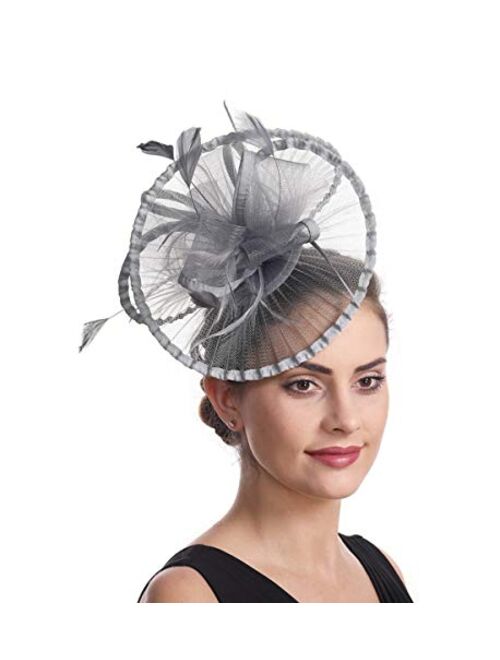 Lucky Leaf Women Girl Fascinators Hair Clip Hairpin Hat Feather Cocktail Wedding Tea Party Hat