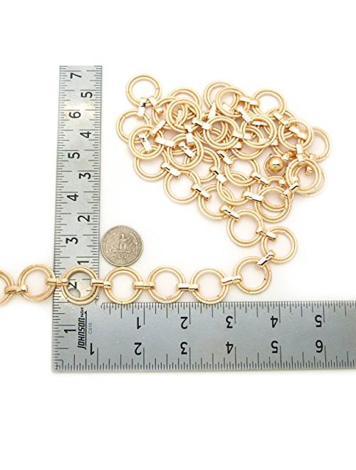 Women's Polished O- Ring All Over Links Metal Link Chain Waist Fashion Belt