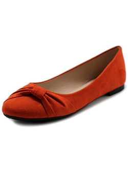 Ollio Women's Shoe Ballet Faux Suede Flat