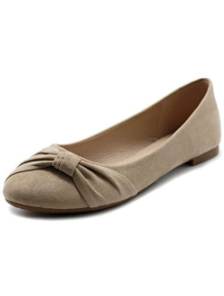 Ollio Women's Shoe Ballet Faux Suede Flat