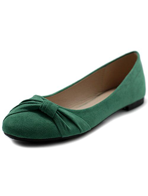 Ollio Women's Shoe Ballet Faux Suede Flat