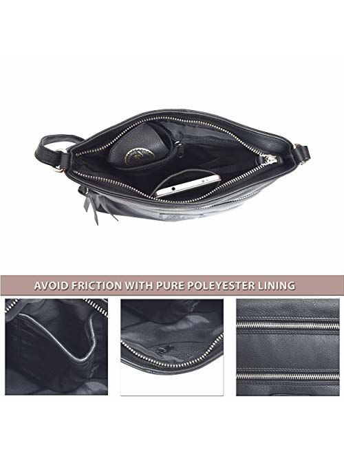 Leather Crossbody Purses and Handbags for Women-Premium Crossover Bag Over the Shoulder Womens