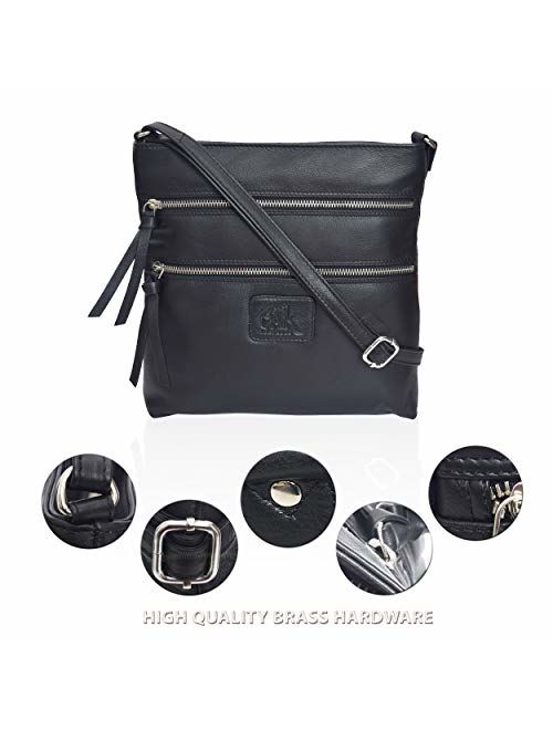 Leather Crossbody Purses and Handbags for Women-Premium Crossover Bag Over the Shoulder Womens