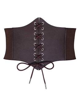 JASGOOD Women’s Elastic Costume Waist Belt Lace-up Tied Waspie Corset Belts for Women