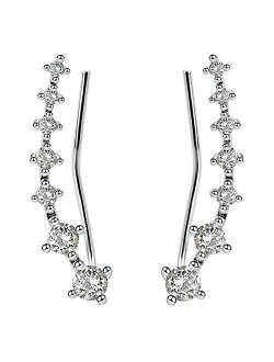 CIShop"7-Stars" CZ Simulated Diamond Stud Ear cuff Crawler Earrings Sweet Ear Climber