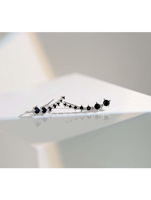 CIShop"7-Stars" CZ Simulated Diamond Stud Ear cuff Crawler Earrings Sweet Ear Climber