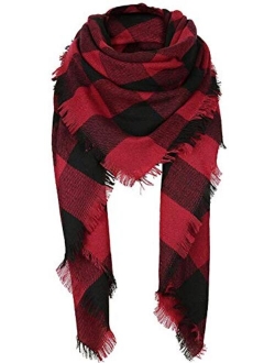 Century Star Women's Stylish Warm Tassels Soft Plaid Tartan Scarf Winter Large Blanket Wrap Shawl