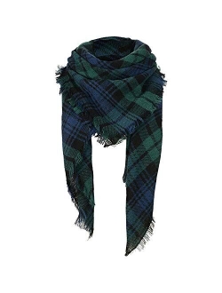 Century Star Women's Stylish Warm Tassels Soft Plaid Tartan Scarf Winter Large Blanket Wrap Shawl