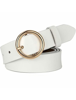 WONDAY Women Leather Belt, Geniue Leather Cute Ladies Belt for Jeans Dress Pants with Fashion O-Ring Buckle