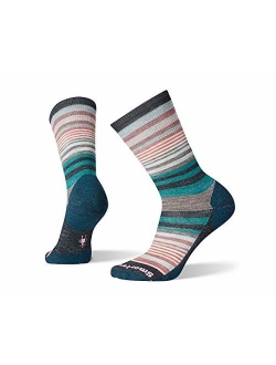 Jovian Stripe Crew Socks - Womens Medium Cushioned Merino Wool Performance Socks