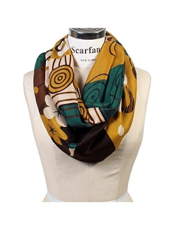 Scarfand's Vibrant Colored Artistic Painting & Graphic Print Infinity Fashion Scarf