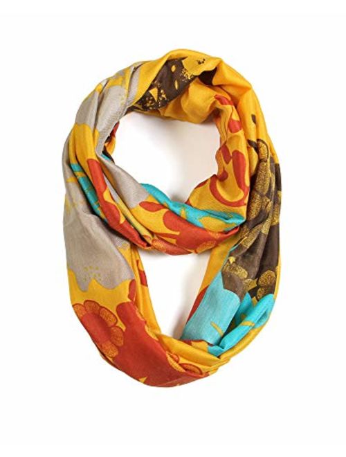 Scarfand's Vibrant Colored Artistic Painting & Graphic Print Infinity Fashion Scarf