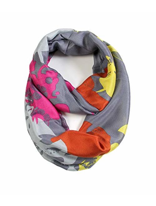 Scarfand's Vibrant Colored Artistic Painting & Graphic Print Infinity Fashion Scarf