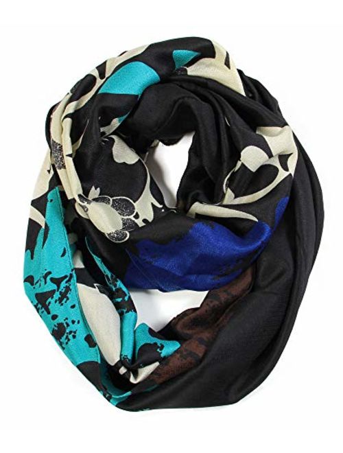 Scarfand's Vibrant Colored Artistic Painting & Graphic Print Infinity Fashion Scarf