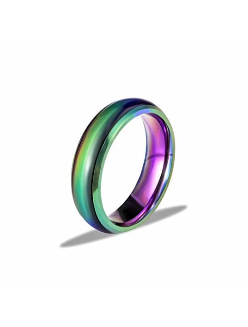 Ello Elli 6MM Comfort Fit Stainless-Steel Color Changing Mood Ring