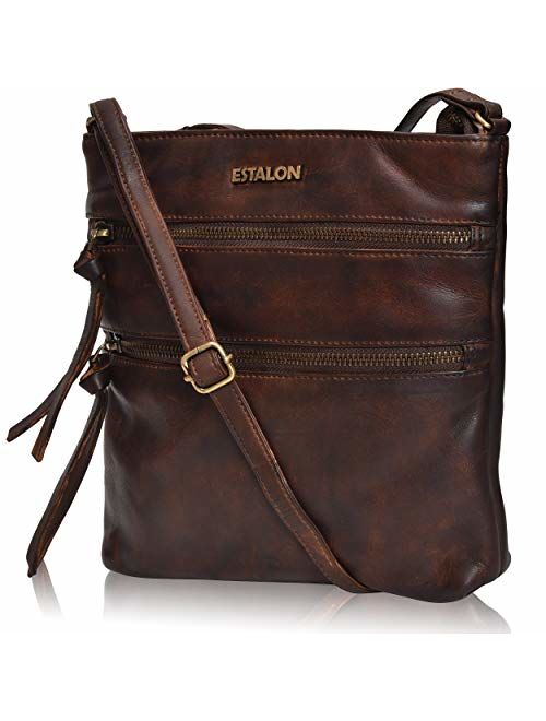 Leather Crossbody Purses for women travel bags small shoulder bag crossover Bag for women by Estalon