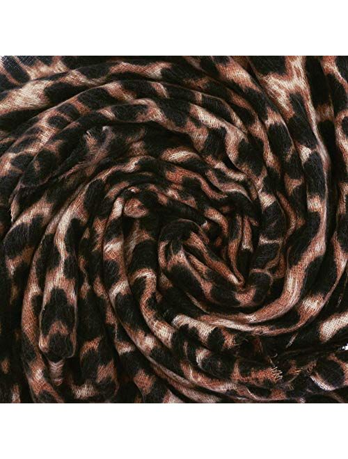 GERINLY Women's Scarves: Colorful Leopard Cozy Warm Wrap Scarf