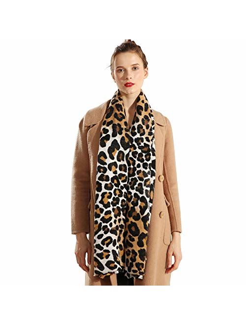 GERINLY Women's Scarves: Colorful Leopard Cozy Warm Wrap Scarf