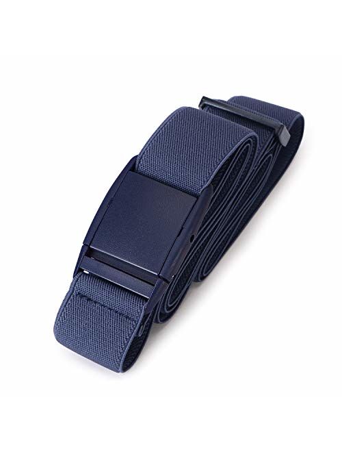 No Show Stretch Belt for Women Elastic Belt with Flat Buckle for Jeans Pants