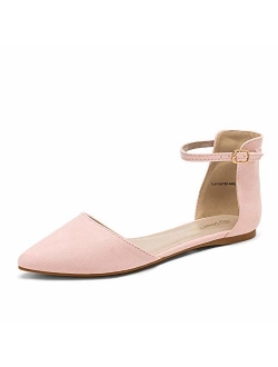 Flapointed Women's Casual D'Orsay Pointed Plain Ballet