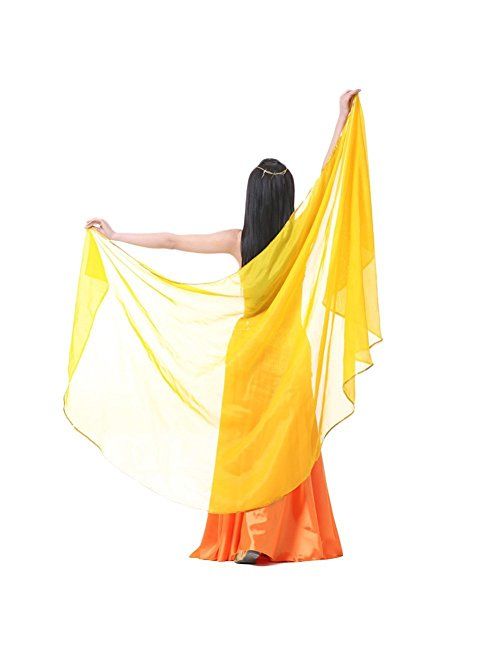 AvaCostume Chiffon Solid Color Dance Veils Belly Scarves