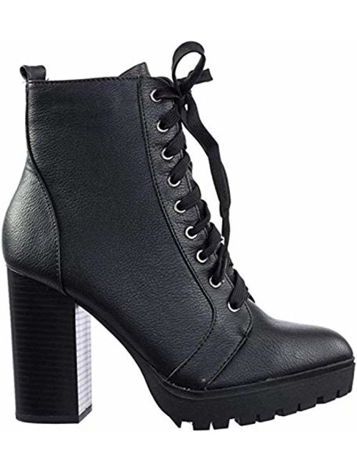 Soda Women's High Stacked Heel Bootie