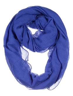 BYOS Womens Airy Crinkled Lightweight Soft Infinity Scarf Loop Snood in Solid Color