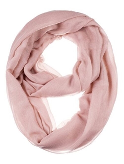 BYOS Womens Airy Crinkled Lightweight Soft Infinity Scarf Loop Snood in Solid Color