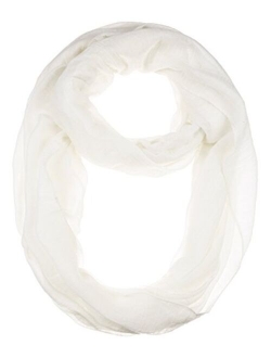 BYOS Womens Airy Crinkled Lightweight Soft Infinity Scarf Loop Snood in Solid Color