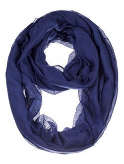 BYOS Womens Airy Crinkled Lightweight Soft Infinity Scarf Loop Snood in Solid Color