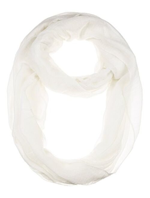 BYOS Womens Airy Crinkled Lightweight Soft Infinity Scarf Loop Snood in Solid Color