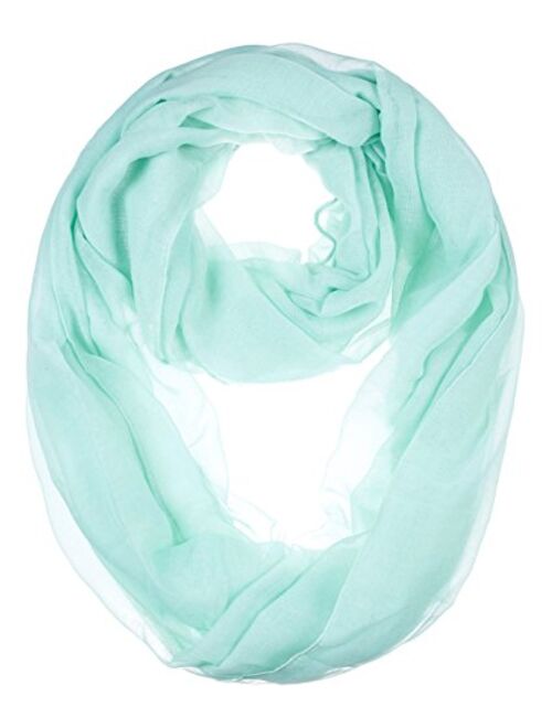 BYOS Womens Airy Crinkled Lightweight Soft Infinity Scarf Loop Snood in Solid Color