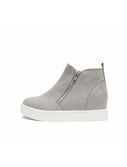 Taylor Hidden Wedge Booties Fahsion Sneaker Shoes Side Zipper