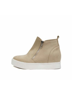 Taylor Hidden Wedge Booties Fahsion Sneaker Shoes Side Zipper