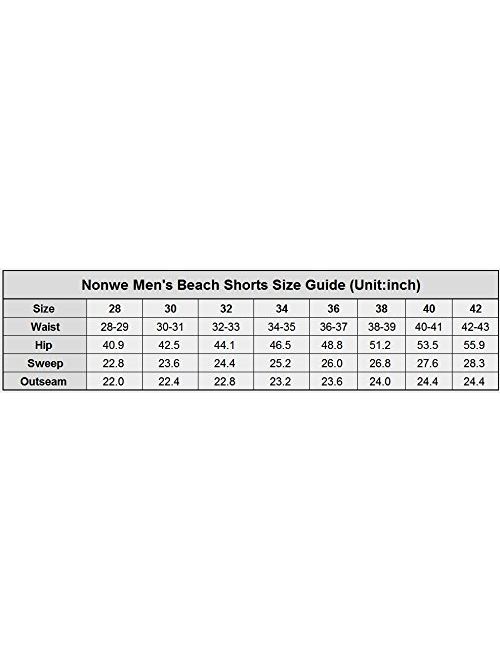 Nonwe Men's Quick Dry Swim Trunks Colorful Stripe Beach Shorts with Mesh Lining