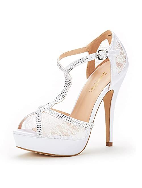 DREAM PAIRS Women's Swan-16 High Heel Fashion Stilettos Peep Toe Pump Heeled Sandals