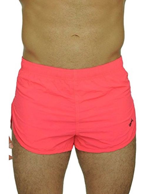 UZZI Men's American Flag and Nylon Swimwear Running Shorts