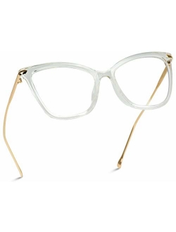 WearMe Pro - New Elegant Oversized Clear Cat Eye Non-Prescription Glasses