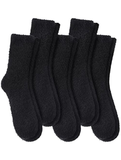 Dosoni Women Girl Fuzzy Slipper Socks-Super Soft Comfort Thick Warm Microfiber Home Socks 5 Pack