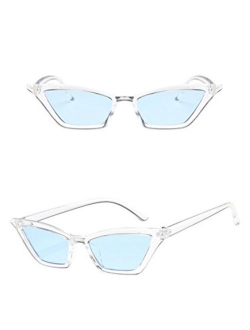 W&Y YING Store Small Cat Eye Sunglass Skinny Retro Frame Y2K Shades Trendy Fun Fashion Glasses