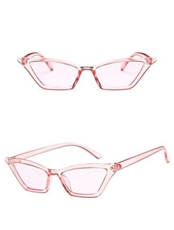 W&Y YING Store Small Cat Eye Sunglass Skinny Retro Frame Y2K Shades Trendy Fun Fashion Glasses