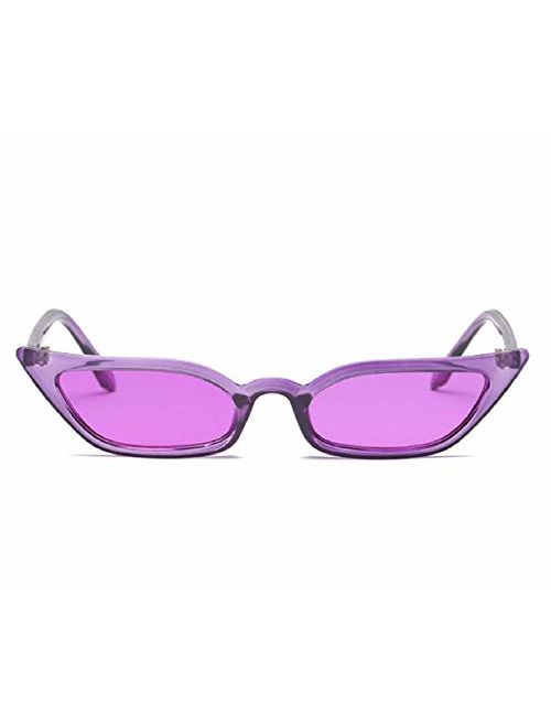 W&Y YING Store Small Cat Eye Sunglass Skinny Retro Frame Y2K Shades Trendy Fun Fashion Glasses