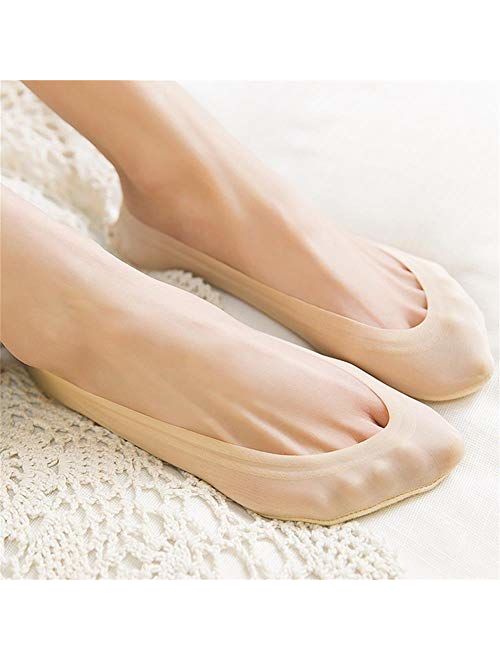 Likimar 5 Pairs No Show Socks Women Low Cut Boat Liner Sock for Flats Womens Thin Non Slip Invisible Footies Socks Nylon