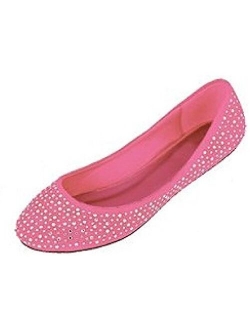 Shoes 18 Womens Faux Suede Rhinestone Ballerina Ballet Flats Shoes