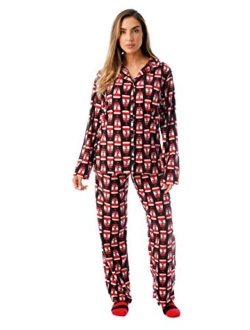 #followme Printed Microfleece Button Front PJ Pant Set with Socks