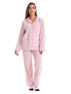 #followme Printed Microfleece Button Front PJ Pant Set with Socks