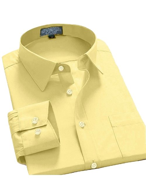 Men's Regular Fit Long Sleeve Button Down Dress Shirt