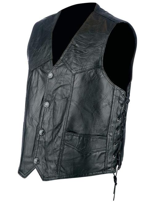 Rocky Ranch Hides Rock Leather Biker Vest-2X